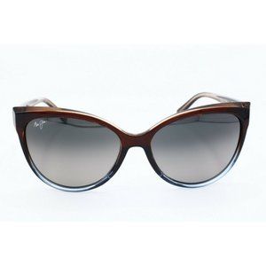 Maui Jim Olu Olu MJ 537-01F Cat Eye Brown Sunglasses Polarized Gray Lenses 57mm